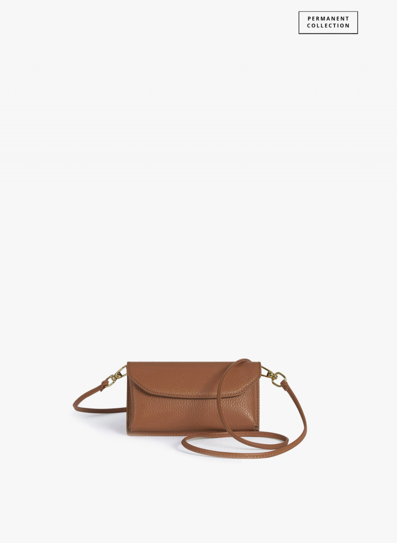 Handytasche aus Leder in Tabak