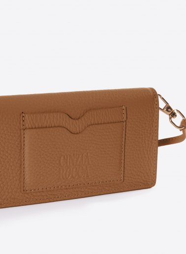 Handytasche aus Leder in Tabak
