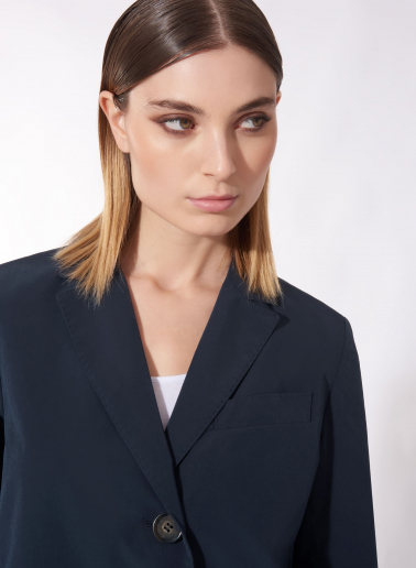 Rainproof technical nylon blue masculine overcoat