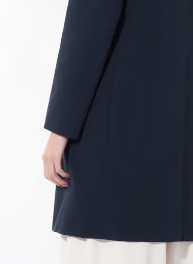 Rainproof technical nylon blue masculine overcoat