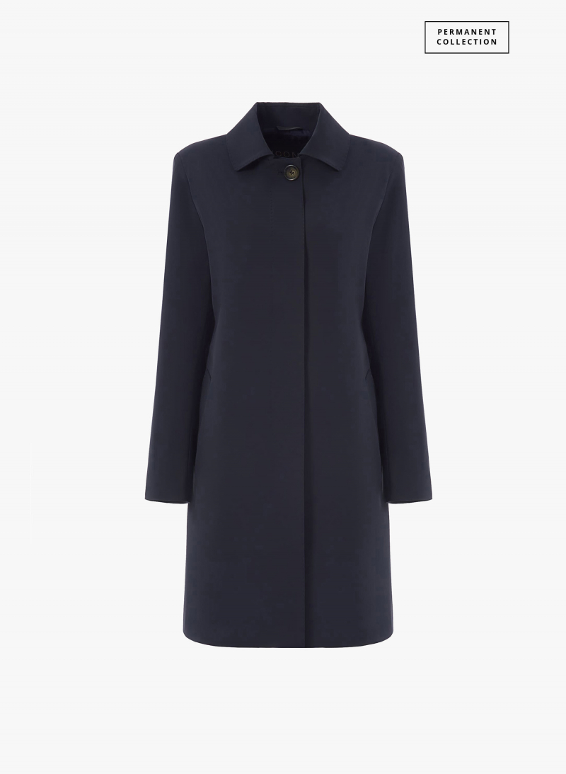 Hemdkragenmantel marine aus Nylon
