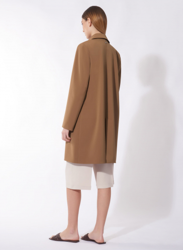 Hemdkragenmantel tabakfarben aus Nylon