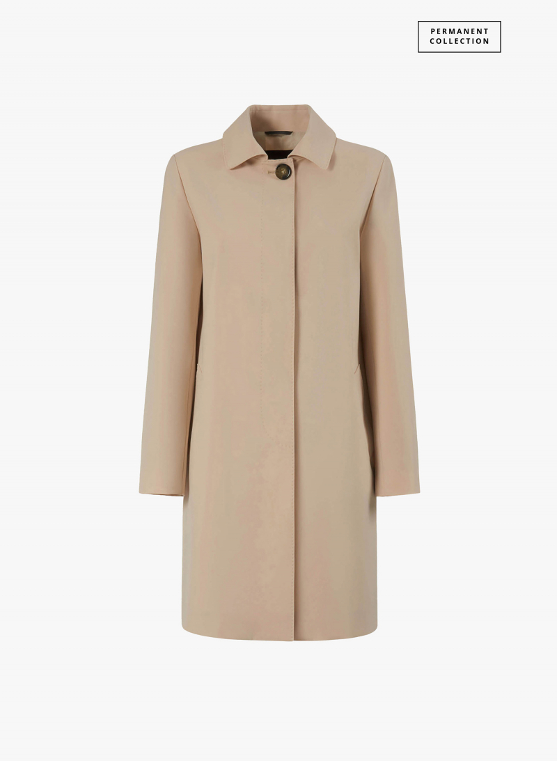 Hemdkragenmantel beige aus Nylon