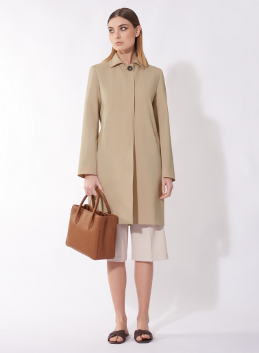 Hemdkragenmantel beige aus Nylon