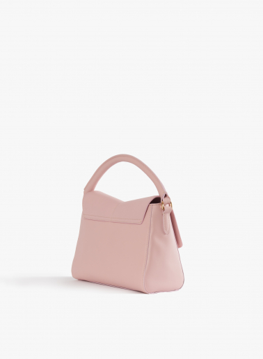 Handtasche aus glattem Leder in rosa