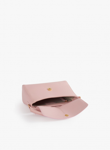 Handtasche aus glattem Leder in rosa