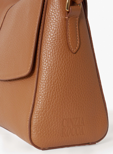 Handtasche aus Leder in Tabak