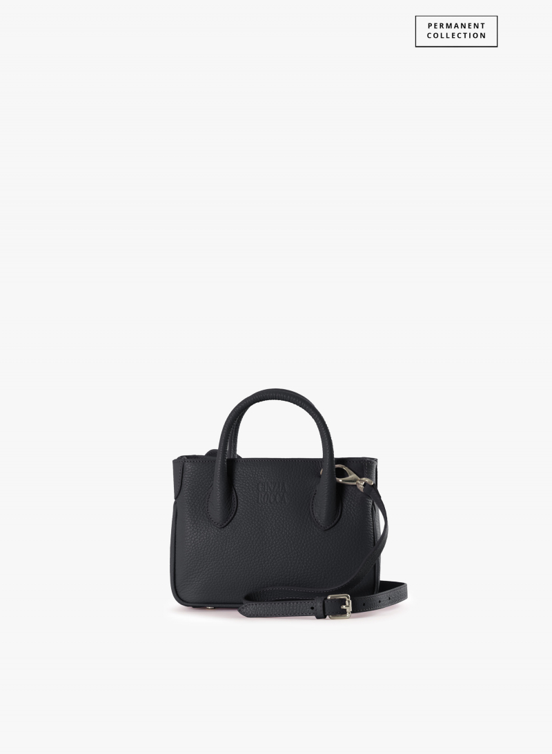 Mini Tote Bag schwarz aus Leder