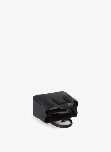 Mini Tote Bag schwarz aus Leder