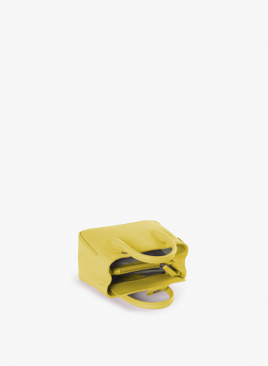 Mini yellow Tote bag in genuine leather
