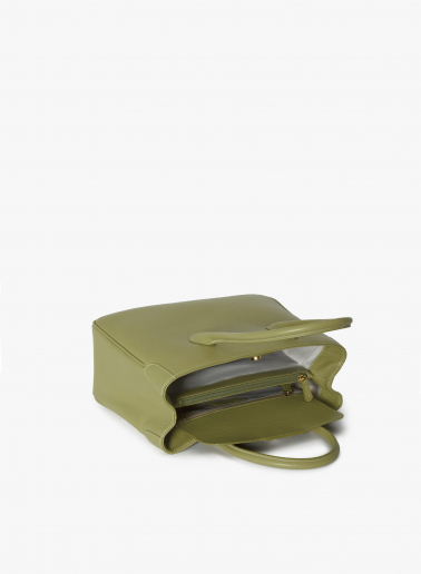 Tote Bag militärgrün aus Leder
