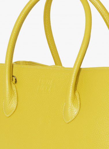 Tote Bag gelb aus Leder
