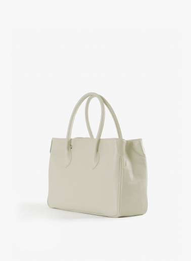Tote Bag weiß aus Leder