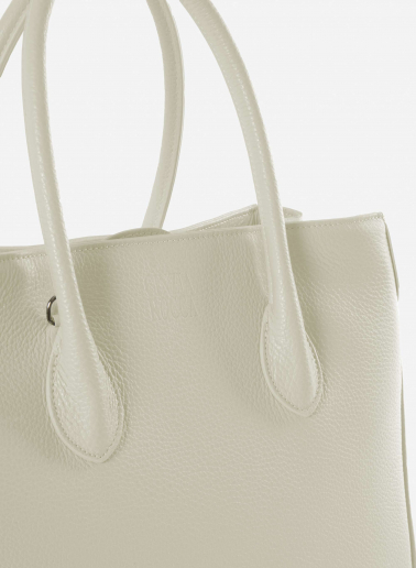 Tote Bag weiß aus Leder