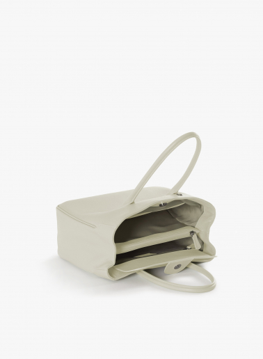 White Tote bag in genuine leather