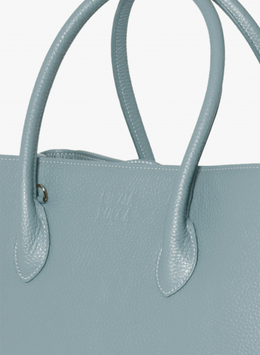Tote Bag hellblau aus Leder