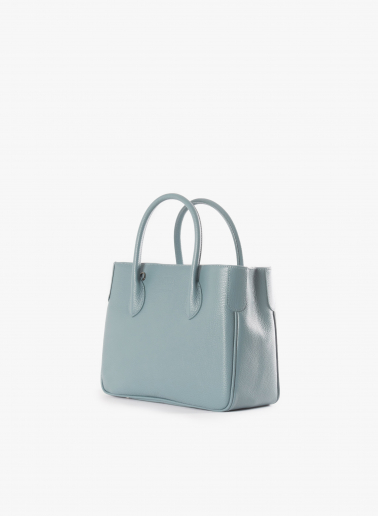 Kleine Tote Bag blau aus Leder