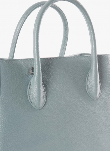Kleine Tote Bag blau aus Leder