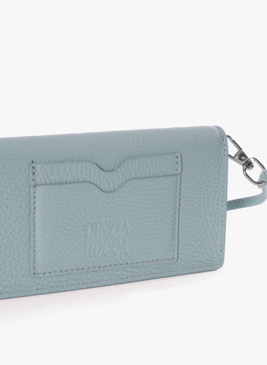 Handytasche hellblau aus Leder