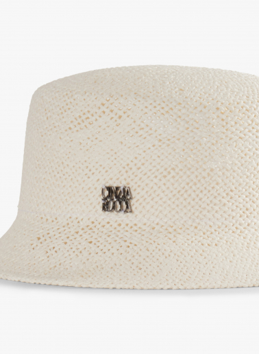Cappello da pescatore in paglia bianco
