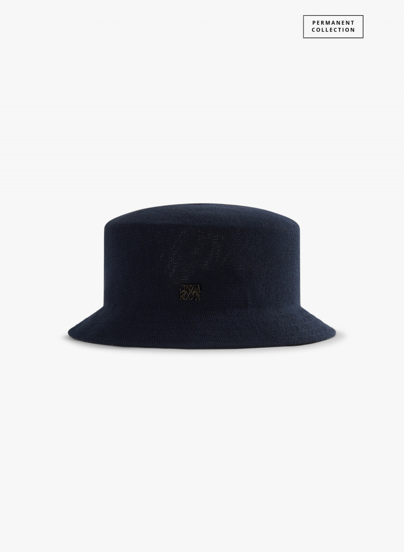 Cappello da pescatore in cotone blu