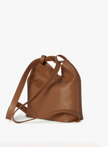 Zaino in pelle color tabacco