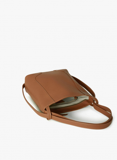 Zaino in pelle color tabacco