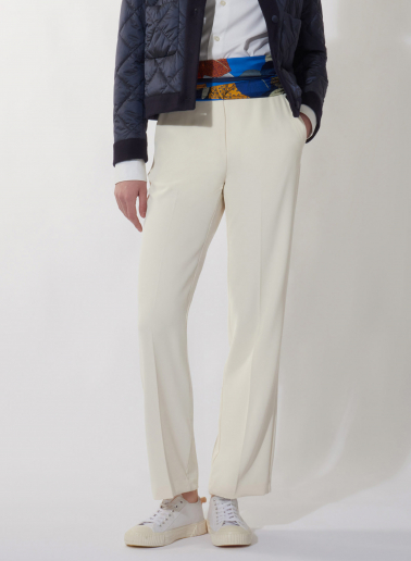 Foulard in twill di seta con pianta stilizzata blu