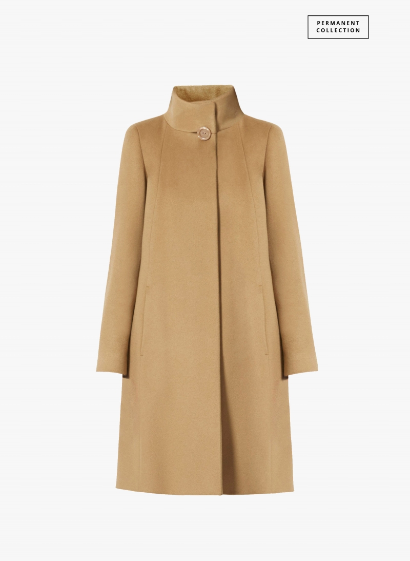 Cappotto cammello svasato in puro cashmere