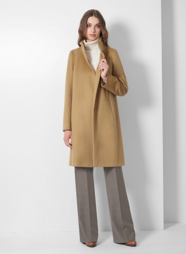 Cappotto cammello svasato in puro cashmere