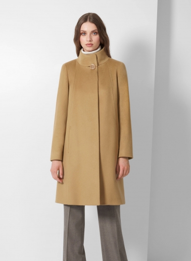 Cappotto cammello svasato in puro cashmere