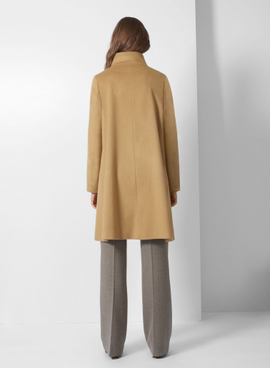 Cappotto cammello svasato in puro cashmere