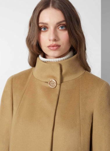 Cappotto cammello svasato in puro cashmere