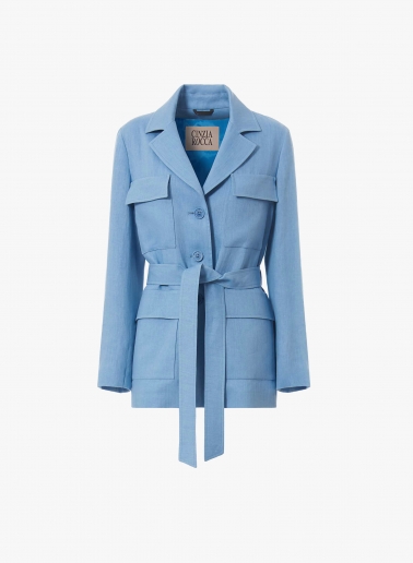 Light blue linen safari...