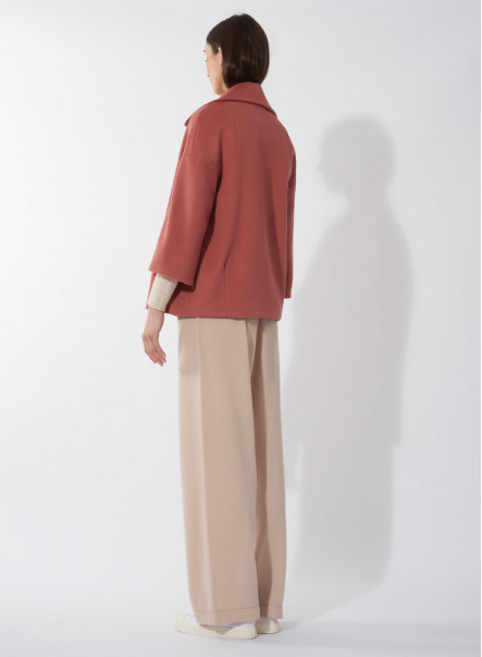 Pink wool double breasted jacket