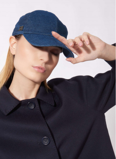 Cappello baseball in denim blu