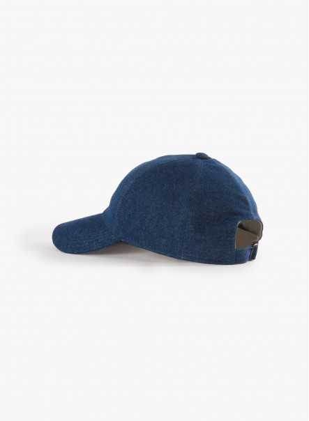 Cappello baseball in denim blu
