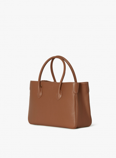 Borsa Tote in pelle color tabacco